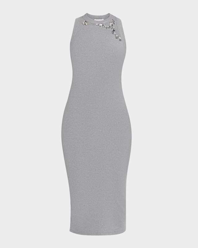 Crystal Distressed Sleeveless Midi Tank Dress